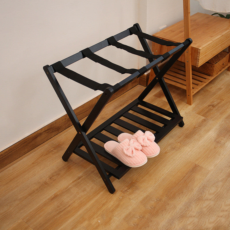 Luggage Rack Black Household High Grade - Mubimart -  