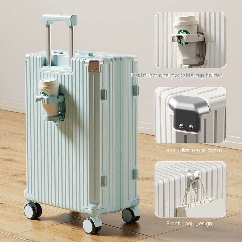 Luggage Women's Luggage Internet Men's Password Trolley Case Genuine Leather - Mubimart