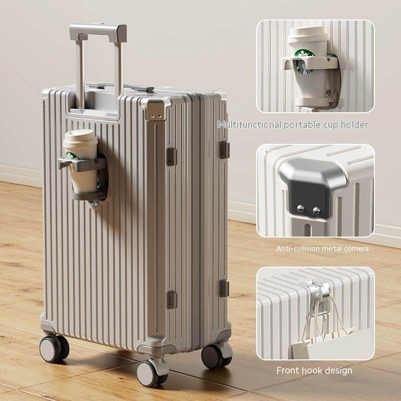 Luggage Women's Luggage Internet Men's Password Trolley Case Genuine Leather - Mubimart