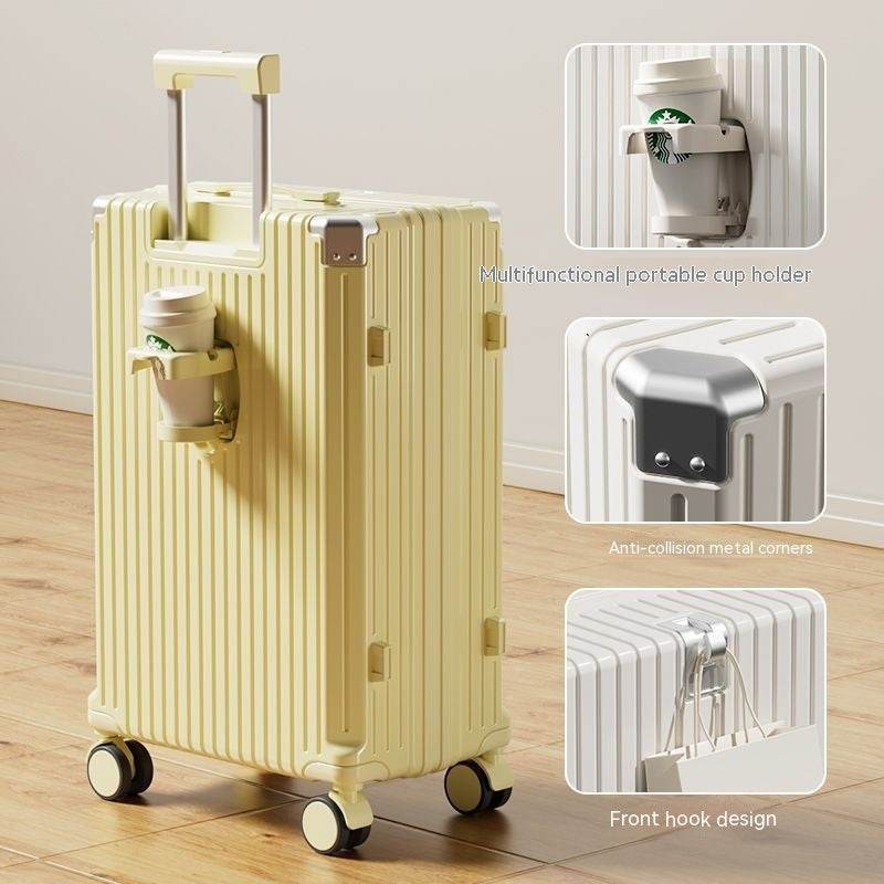 Luggage Women's Luggage Internet Men's Password Trolley Case Genuine Leather - Mubimart