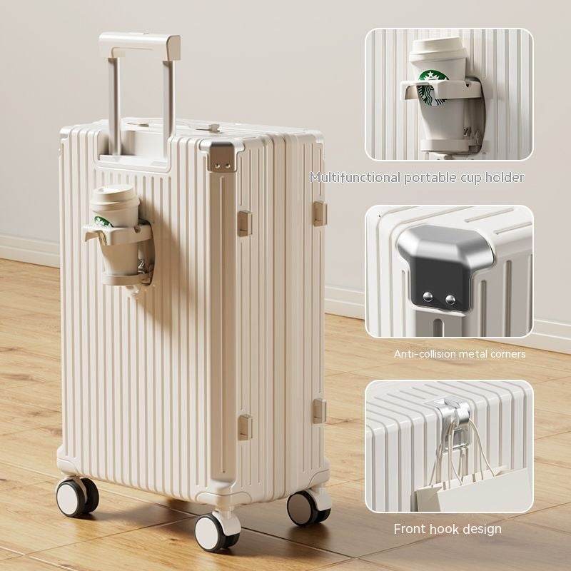 Luggage Women's Luggage Internet Men's Password Trolley Case Genuine Leather - Mubimart