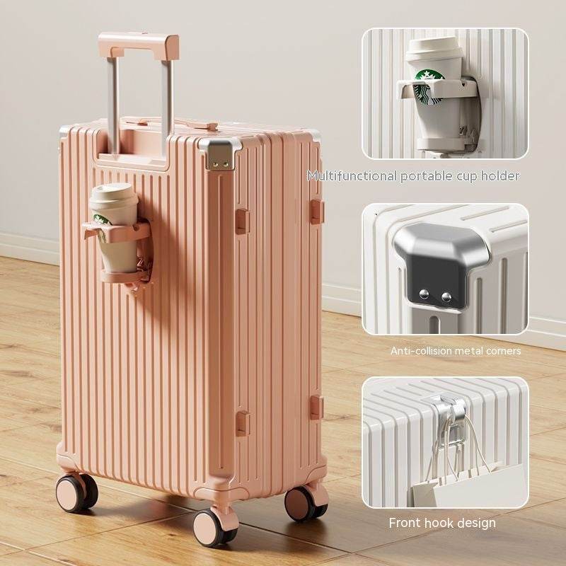 Luggage Women's Luggage Internet Men's Password Trolley Case Genuine Leather - Mubimart