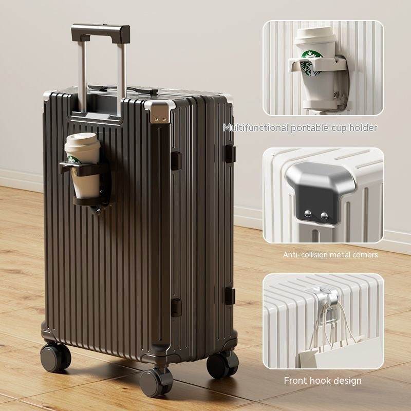 Luggage Women's Luggage Internet Men's Password Trolley Case Genuine Leather - Mubimart