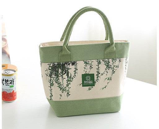 Lunch Box Bag Female Lunch Bag Thermal Insulation Handbag Canvas Thickened Korean Small Fresh Lunch Box Bag Thermal Insulation Bag - Mubimart