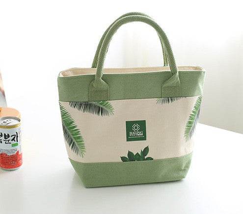 Lunch Box Bag Female Lunch Bag Thermal Insulation Handbag Canvas Thickened Korean Small Fresh Lunch Box Bag Thermal Insulation Bag - Mubimart