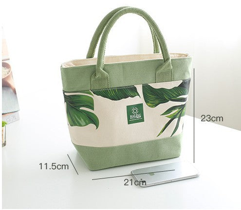 Lunch Box Bag Female Lunch Bag Thermal Insulation Handbag Canvas Thickened Korean Small Fresh Lunch Box Bag Thermal Insulation Bag - Mubimart -  