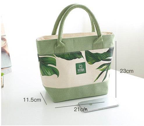 Lunch Box Bag Female Lunch Bag Thermal Insulation Handbag Canvas Thickened Korean Small Fresh Lunch Box Bag Thermal Insulation Bag - Mubimart