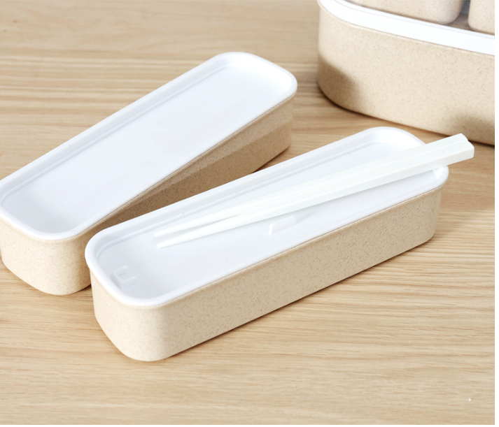 Lunch Box Wheat Straw Bento Box Microwaveable Plastic - Mubimart -  