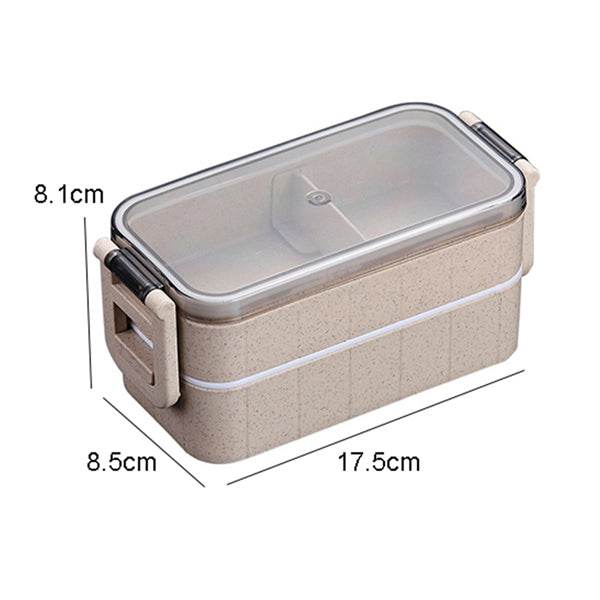 Lunch Box Wheat Straw Bento Box Microwaveable Plastic - Mubimart