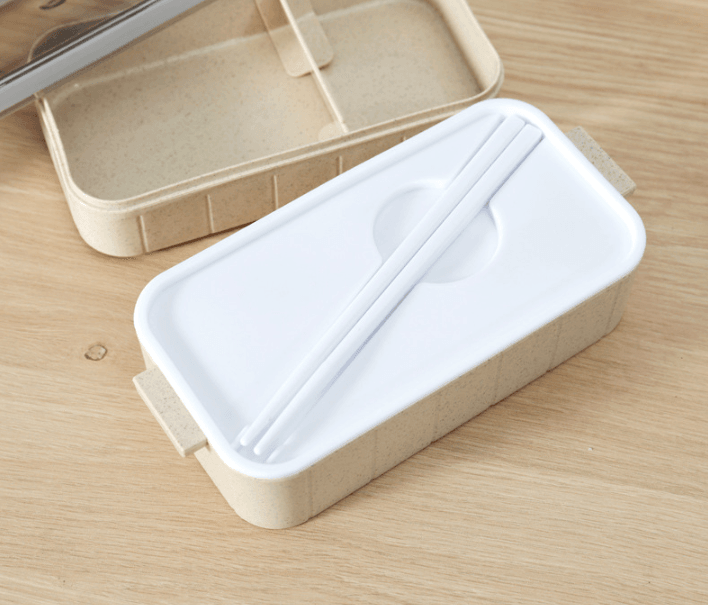 Lunch Box Wheat Straw Bento Box Microwaveable Plastic - Mubimart
