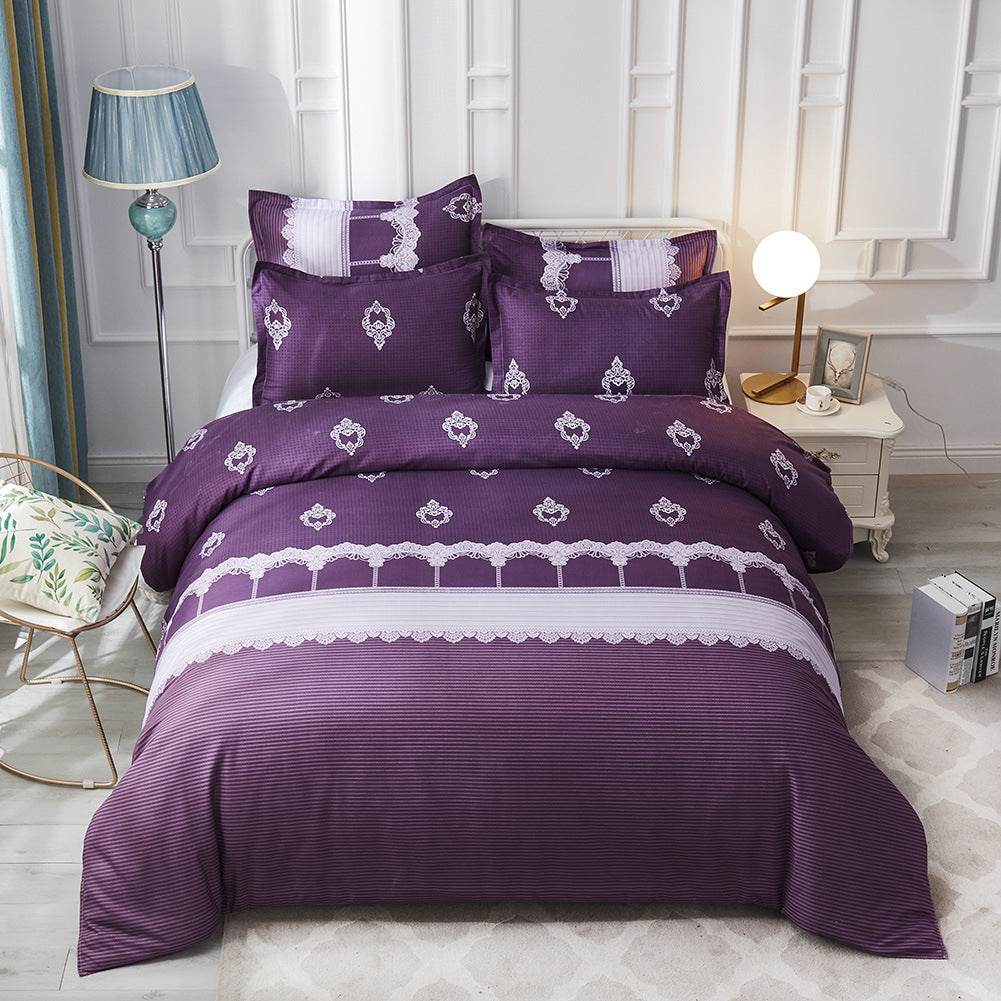 Luxury Comforter Bedding Set Printed Duvet Cover Pillowcases - Mubimart