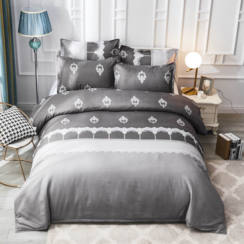 Luxury Comforter Bedding Set Printed Duvet Cover Pillowcases - Mubimart