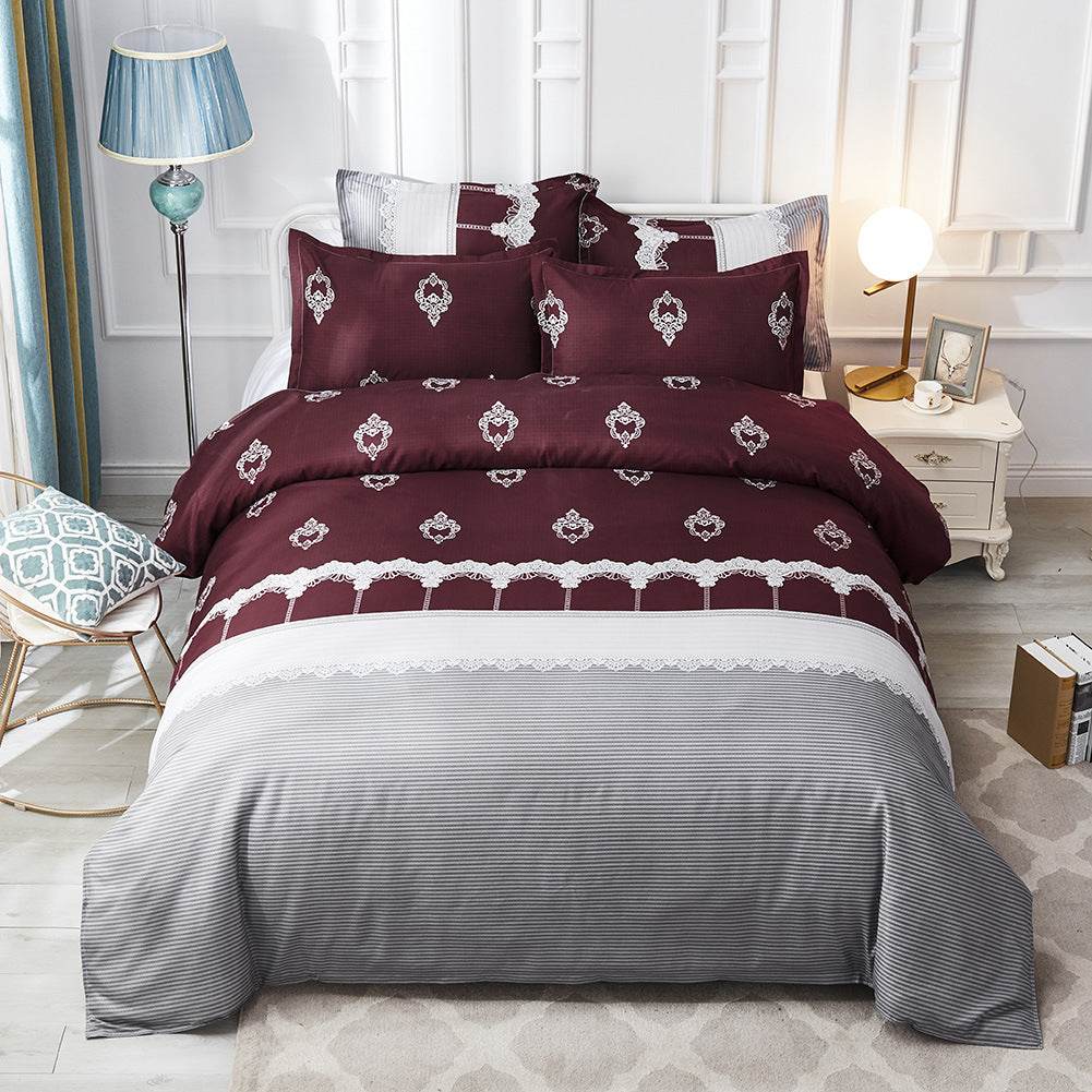 Luxury Comforter Bedding Set Printed Duvet Cover Pillowcases - Mubimart