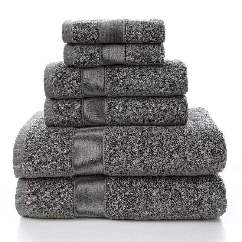 Luxury Cotton Bath Set Towels White Bathroom 2 Large - Mubimart