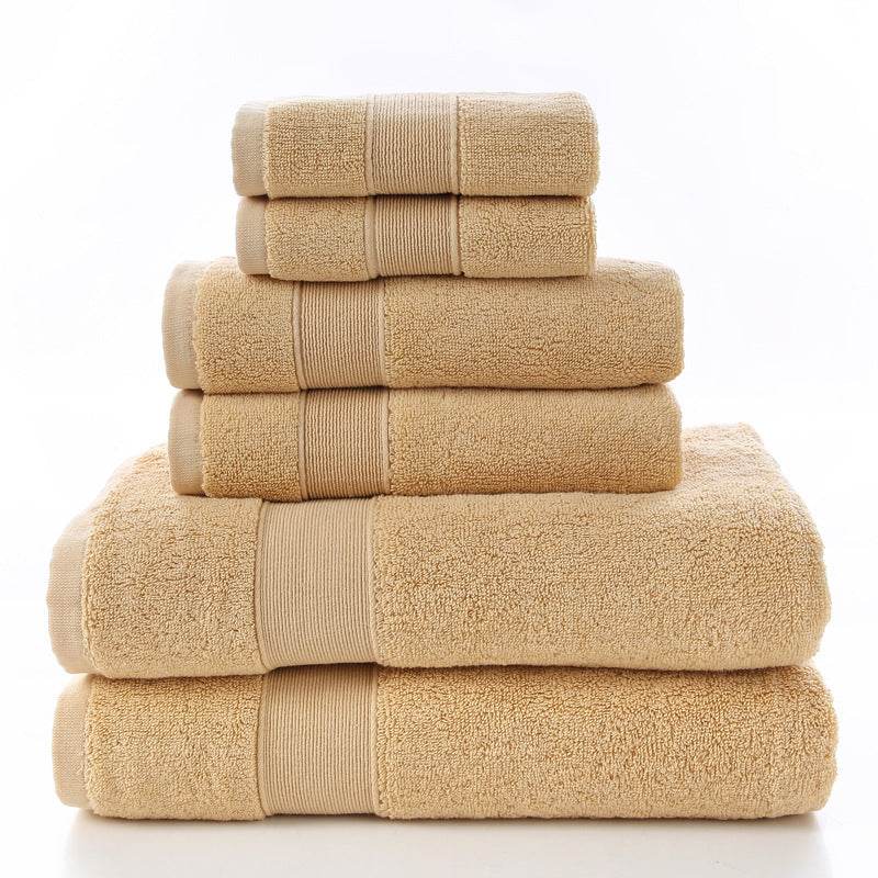 Luxury Cotton Bath Set Towels White Bathroom 2 Large - Mubimart