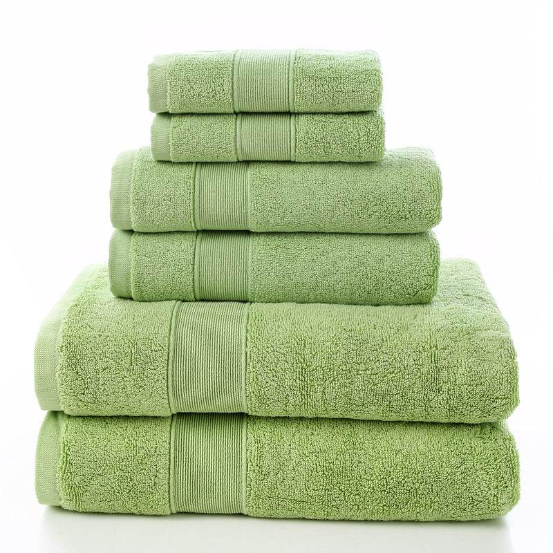 Luxury Cotton Bath Set Towels White Bathroom 2 Large - Mubimart
