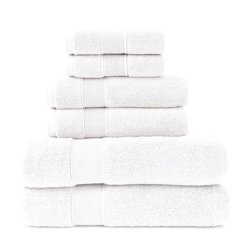 Luxury Cotton Bath Set Towels White Bathroom 2 Large - Mubimart