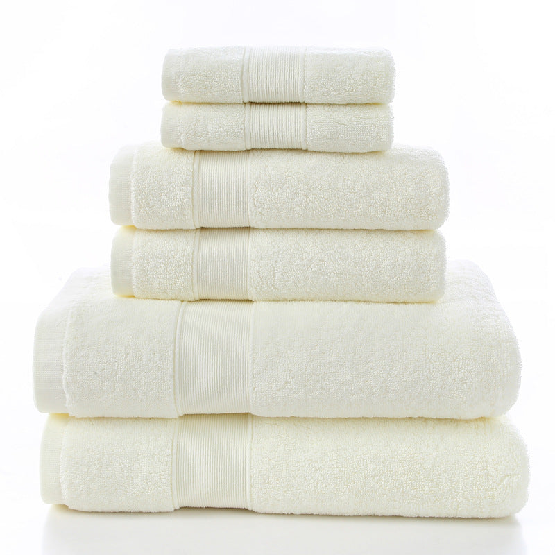 Luxury Cotton Bath Set Towels White Bathroom 2 Large - Mubimart -  