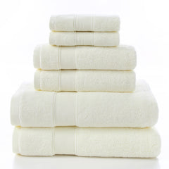 Luxury Cotton Bath Set Towels White Bathroom 2 Large - Mubimart -  