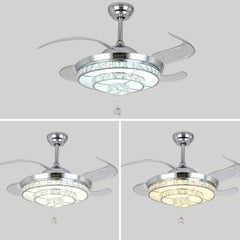 Luxury Crystal Invisible Ceiling Fan Lamp - Mubimart -  