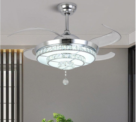 Luxury Crystal Invisible Ceiling Fan Lamp - Mubimart -  