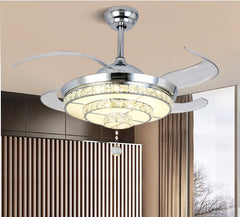 Luxury Crystal Invisible Ceiling Fan Lamp - Mubimart -  