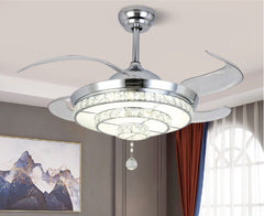 Luxury Crystal Invisible Ceiling Fan Lamp - Mubimart -  