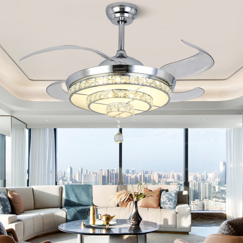 Luxury Crystal Invisible Ceiling Fan Lamp - Mubimart -  