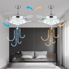 Luxury Crystal Invisible Ceiling Fan Lamp - Mubimart - Ceiling Fans 