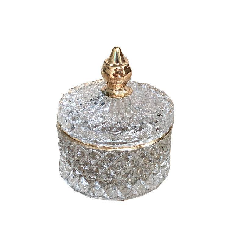 Luxury Gold Painted Glass Sugar Bowl With Lid Glass Candle Cup - Mubimart