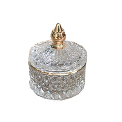 Luxury Gold Painted Glass Sugar Bowl With Lid Glass Candle Cup - Mubimart - Glass bowl 