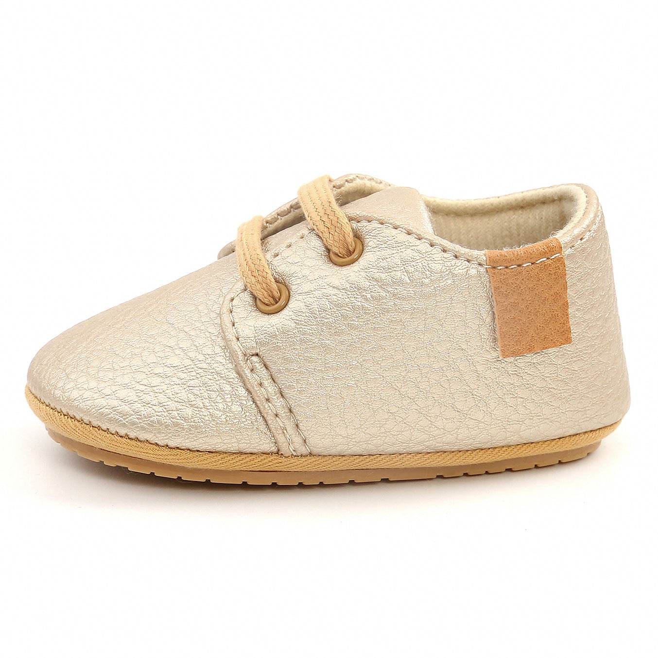 Luxury Soft Leather Baby Moccasins Shoes Newborn Rubber Sole First Walkers Boys Toddler Shoes - Mubimart