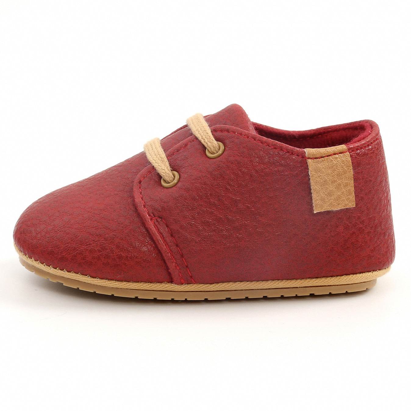 Luxury Soft Leather Baby Moccasins Shoes Newborn Rubber Sole First Walkers Boys Toddler Shoes - Mubimart