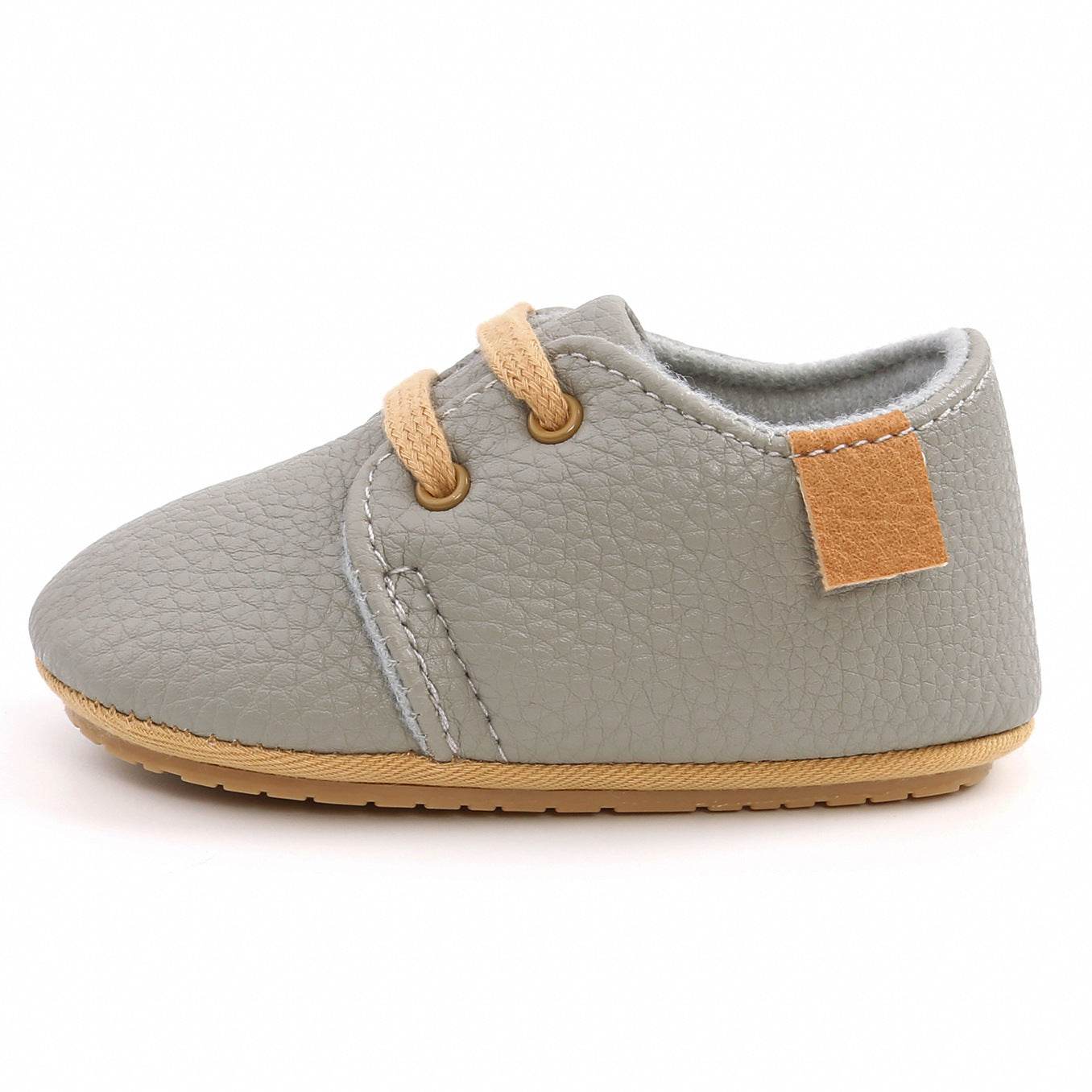 Luxury Soft Leather Baby Moccasins Shoes Newborn Rubber Sole First Walkers Boys Toddler Shoes - Mubimart