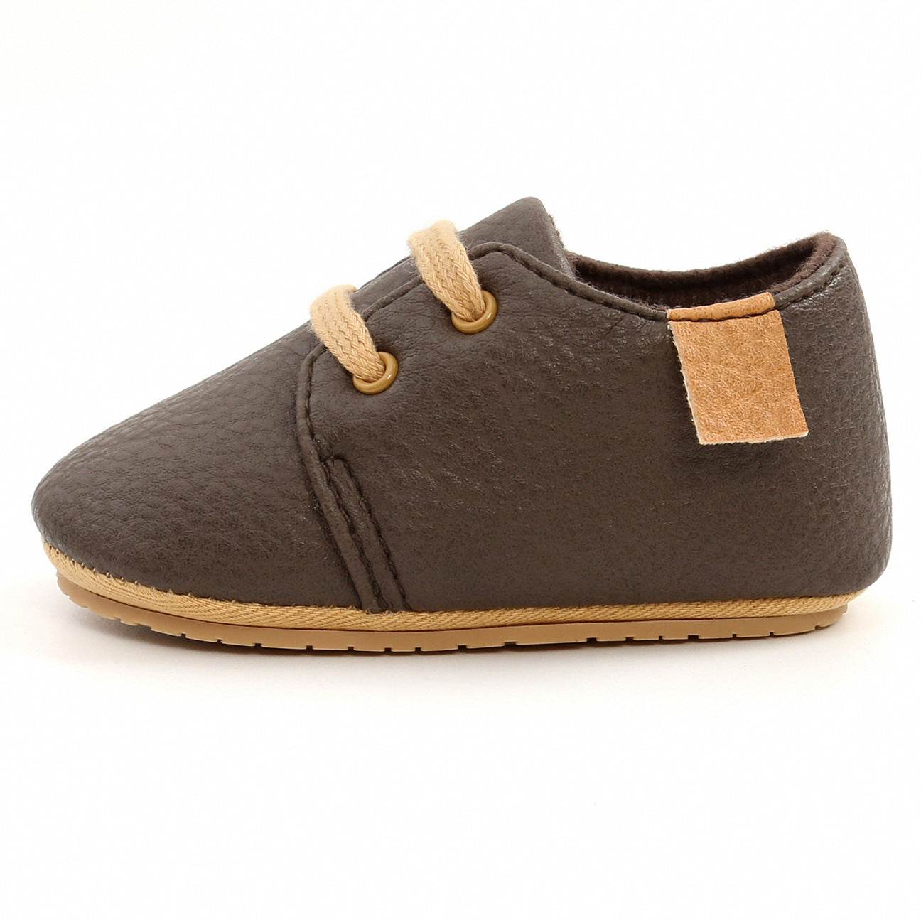 Luxury Soft Leather Baby Moccasins Shoes Newborn Rubber Sole First Walkers Boys Toddler Shoes - Mubimart