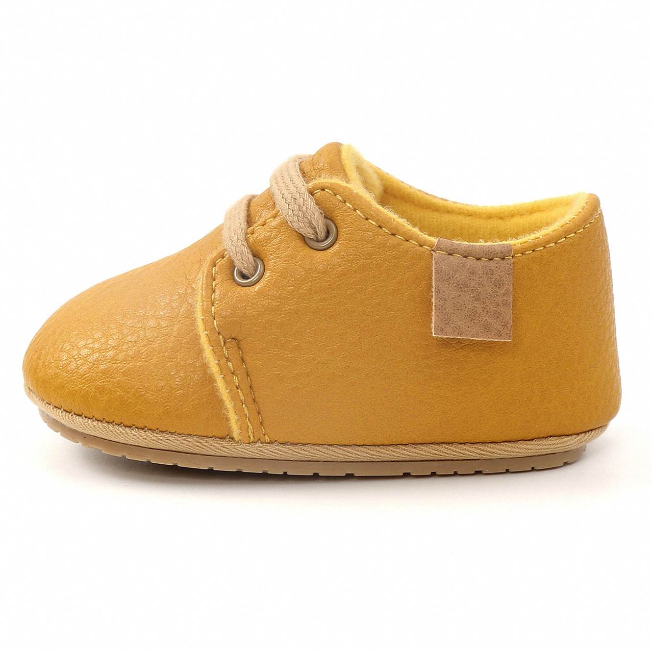 Luxury Soft Leather Baby Moccasins Shoes Newborn Rubber Sole First Walkers Boys Toddler Shoes - Mubimart