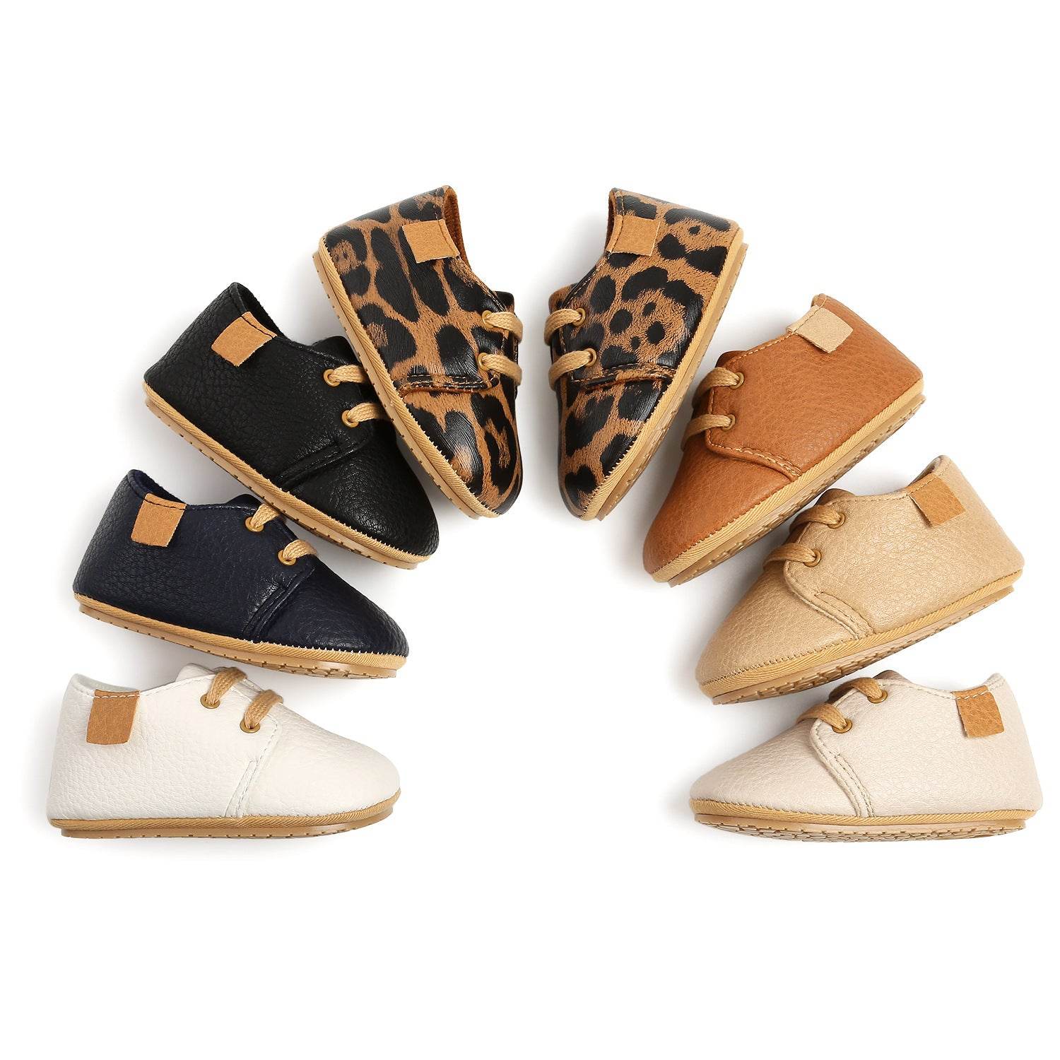 Luxury Soft Leather Baby Moccasins Shoes Newborn Rubber Sole First Walkers Boys Toddler Shoes - Mubimart