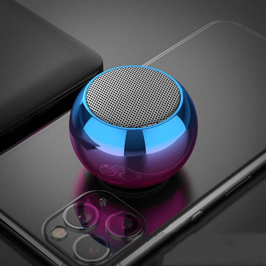 M3 Colorful Wireless Speakers 3D Mini Electroplating Round Steel Cannon Blue tooth Speaker Radio Support U Disk Subwoofer - Mubimart