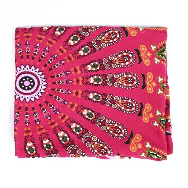 MANDALA RED ROUND BEACH BLANKET - Mubimart
