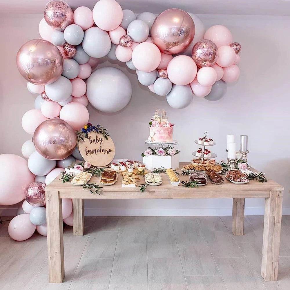 Macaron Balloons Garland Arch Rose Gold Confetti Ballon Wedding Birthday Baloon Birthday Party Decor Kids Baby Shower - Mubimart