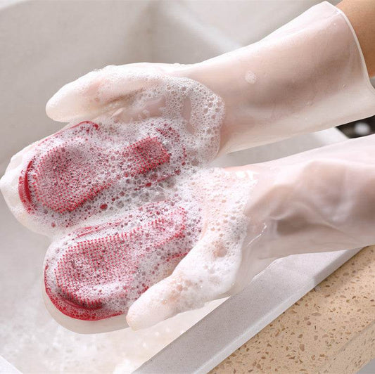 Magic Brush Glove Washing Dishes Cleaning Housework Non-Slip Waterproof Heat Insulation - Mubimart