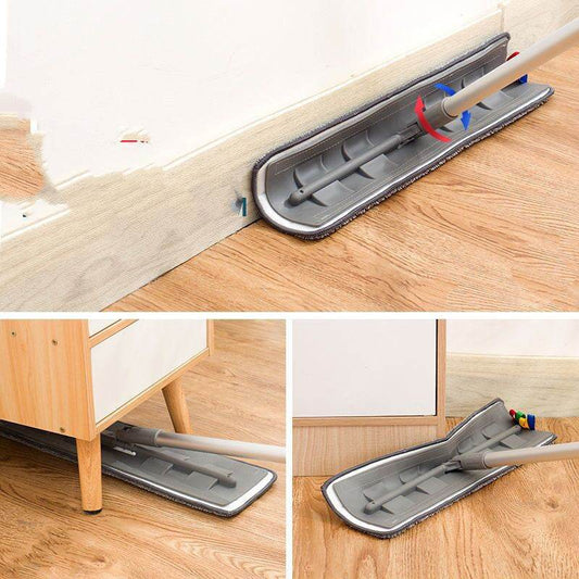 Magic Silicone Mop Squeeze Flat Mop Hand Free Washing Microfiber Mop For Home Kitchen House Wash Floor Cleaning Mop Rag Pads - Mubimart