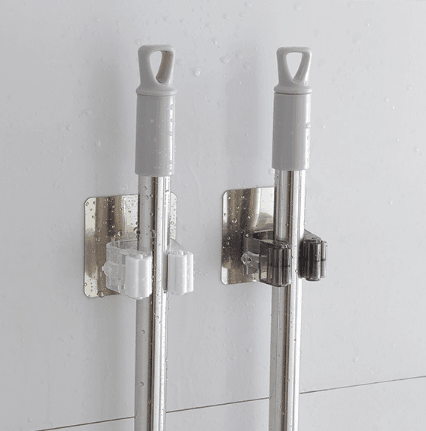 Magic sticker strong mop rack toilet traceless mop rack bathroom wall hanging nail-free mop clamp seat - Mubimart