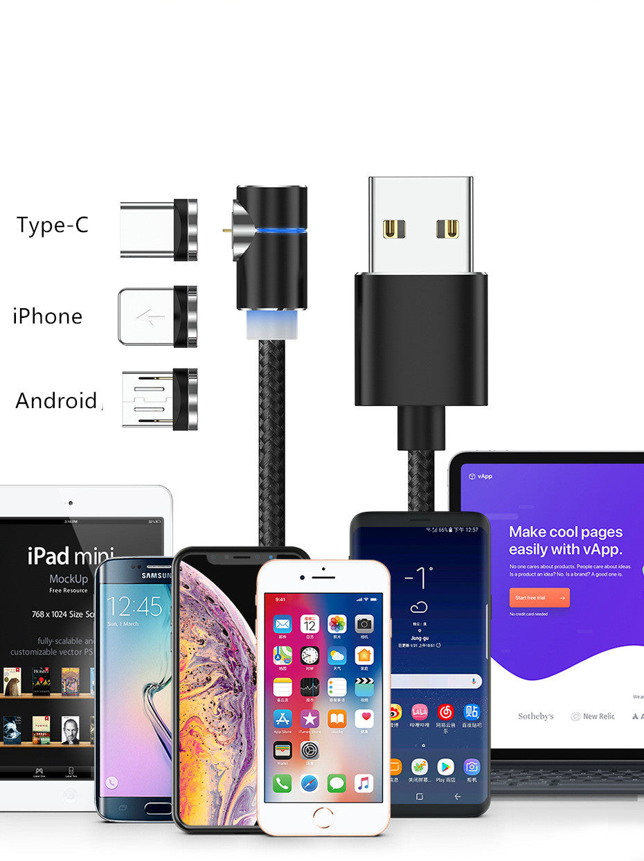 Magnetic Cable LED Magnet Charger Cable USB Cable & USB Type-C USB C - Mubimart -  