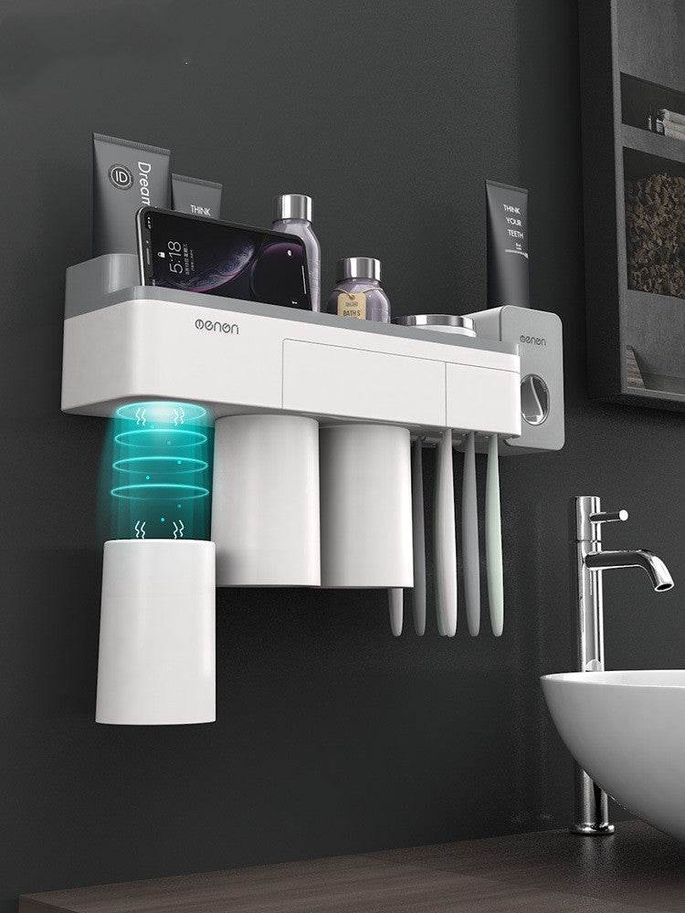 Magnetic Toothbrush Holder And Mouthwash Toothbrush Cup Set - Mubimart