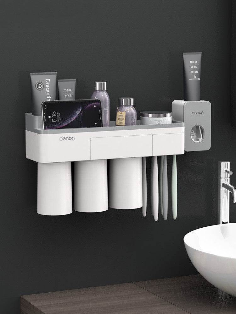 Magnetic Toothbrush Holder And Mouthwash Toothbrush Cup Set - Mubimart