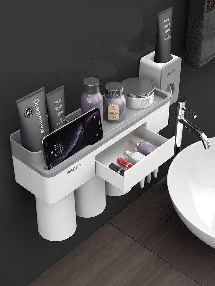 Magnetic Toothbrush Holder And Mouthwash Toothbrush Cup Set - Mubimart