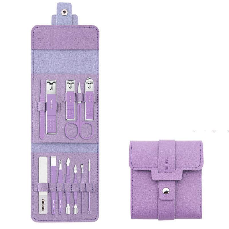 Make Up 16 Pcs Nail Clippers Nail Cutter Nail Scissors With PU Bag Stainless Steel Eagle Hook Portable Tools - Mubimart