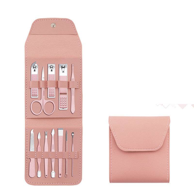 Make Up 16 Pcs Nail Clippers Nail Cutter Nail Scissors With PU Bag Stainless Steel Eagle Hook Portable Tools - Mubimart