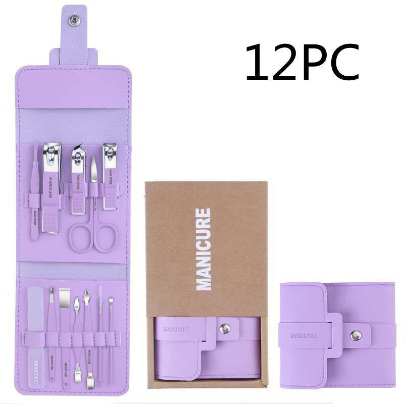 Make Up 16 Pcs Nail Clippers Nail Cutter Nail Scissors With PU Bag Stainless Steel Eagle Hook Portable Tools - Mubimart